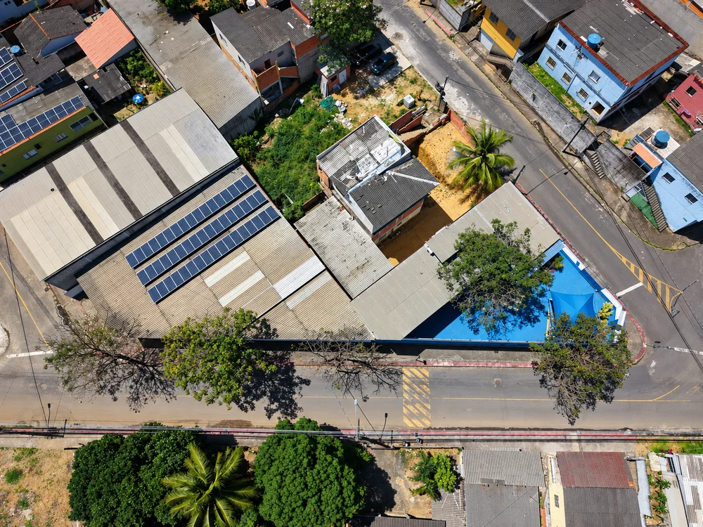 Vista aérea da sede da Deck Construtora